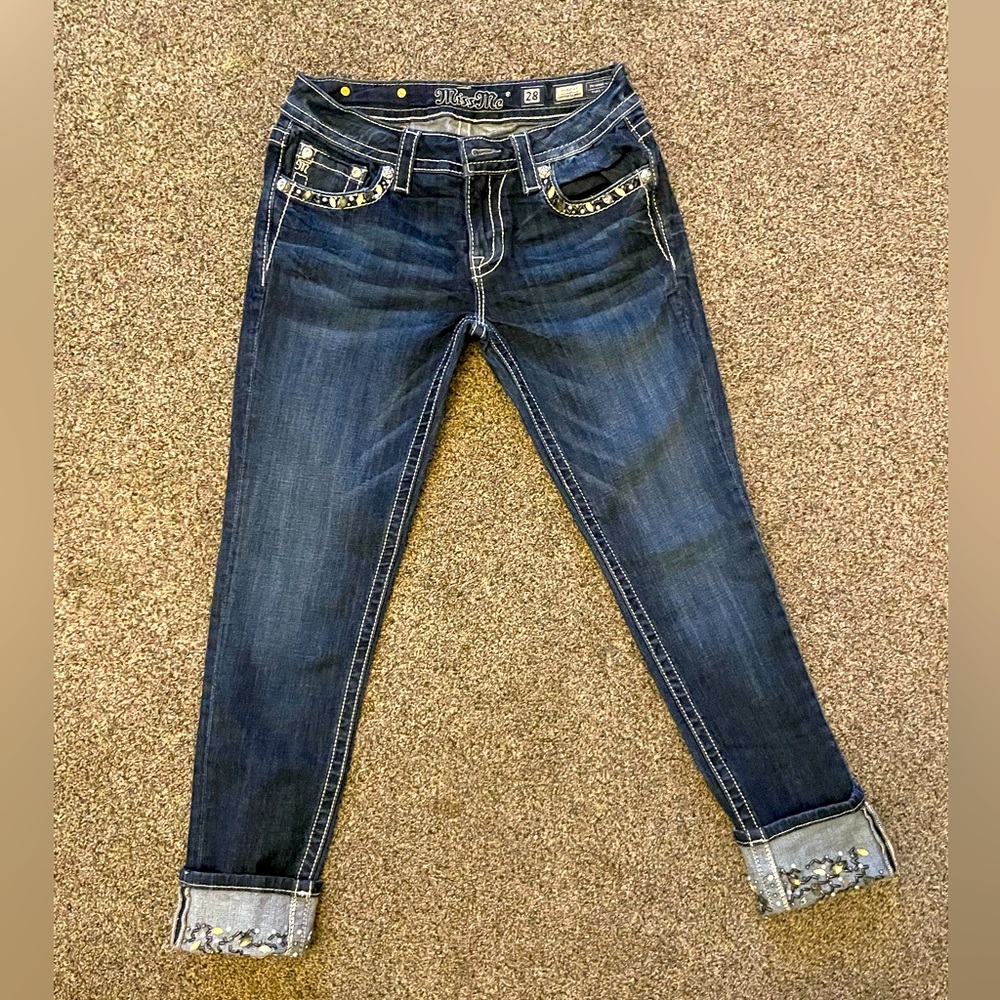 Miss Me cuffed skinny jeans